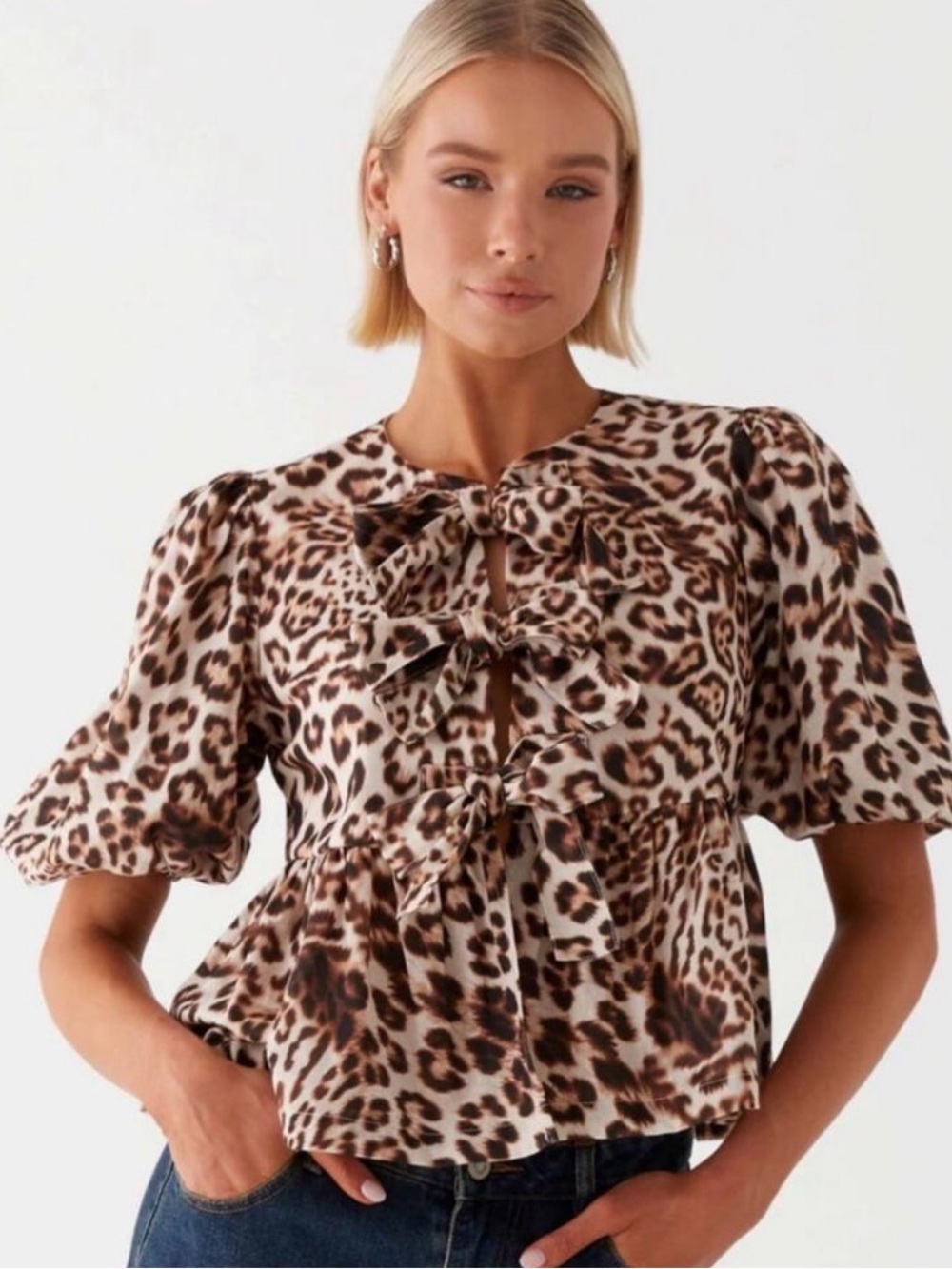 Puff Sleeves & Petite Bows: A Statement Leopard Staple